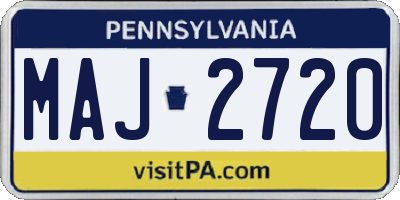 PA license plate MAJ2720