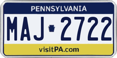 PA license plate MAJ2722