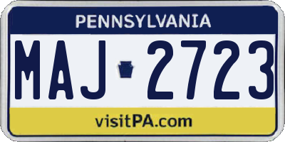 PA license plate MAJ2723