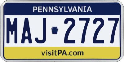 PA license plate MAJ2727