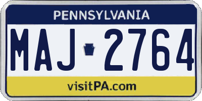 PA license plate MAJ2764