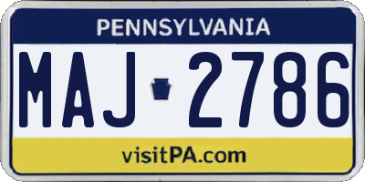 PA license plate MAJ2786