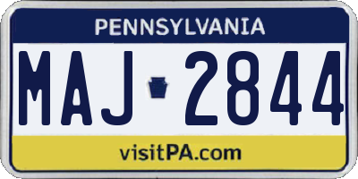 PA license plate MAJ2844