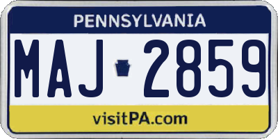 PA license plate MAJ2859