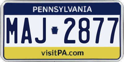 PA license plate MAJ2877