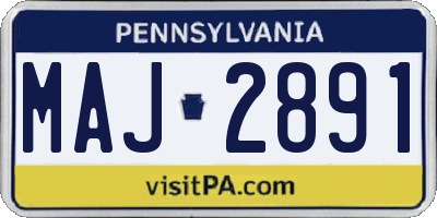 PA license plate MAJ2891