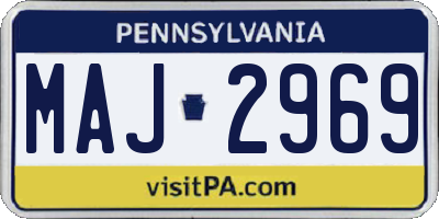 PA license plate MAJ2969