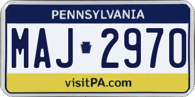 PA license plate MAJ2970
