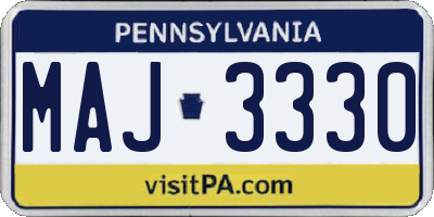 PA license plate MAJ3330