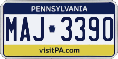 PA license plate MAJ3390