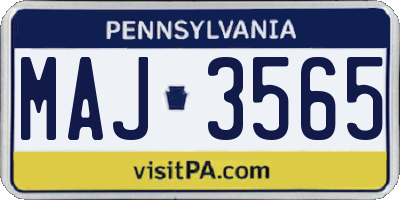 PA license plate MAJ3565