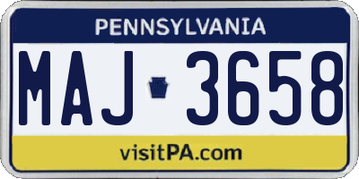 PA license plate MAJ3658