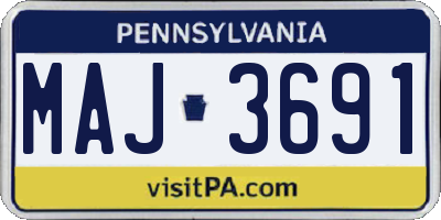 PA license plate MAJ3691