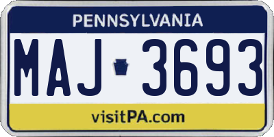 PA license plate MAJ3693