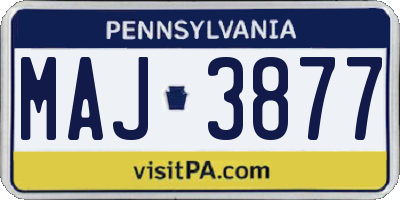 PA license plate MAJ3877