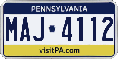 PA license plate MAJ4112