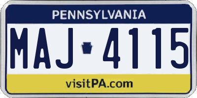 PA license plate MAJ4115