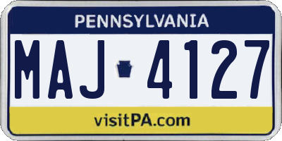 PA license plate MAJ4127