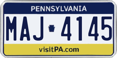 PA license plate MAJ4145