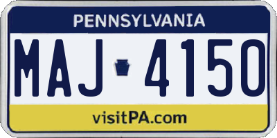 PA license plate MAJ4150
