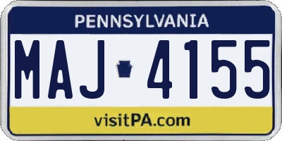 PA license plate MAJ4155