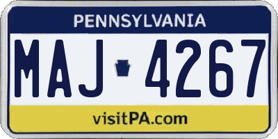 PA license plate MAJ4267