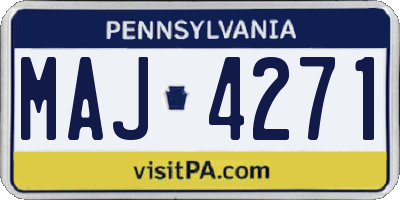 PA license plate MAJ4271