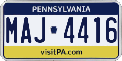 PA license plate MAJ4416