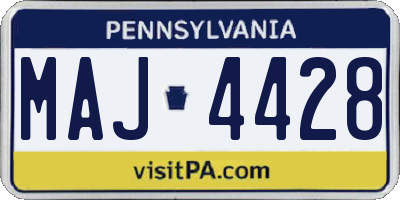 PA license plate MAJ4428
