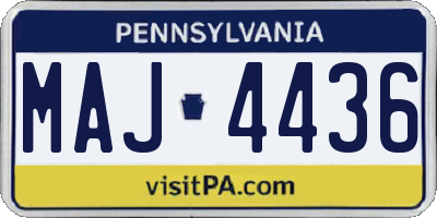 PA license plate MAJ4436