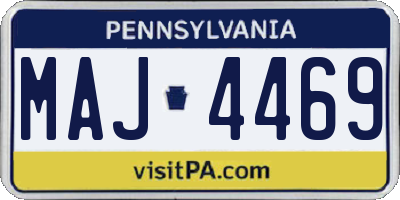 PA license plate MAJ4469