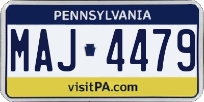 PA license plate MAJ4479