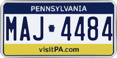 PA license plate MAJ4484