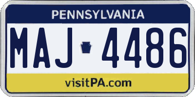 PA license plate MAJ4486