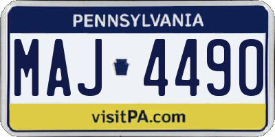 PA license plate MAJ4490