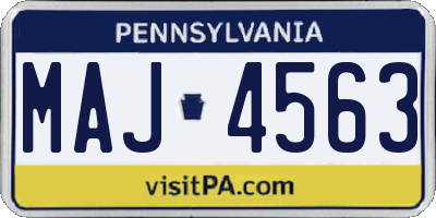 PA license plate MAJ4563