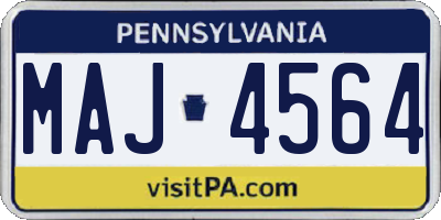 PA license plate MAJ4564