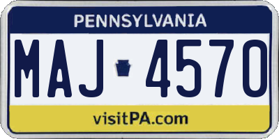 PA license plate MAJ4570