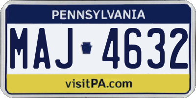 PA license plate MAJ4632