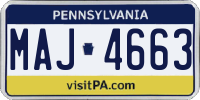 PA license plate MAJ4663