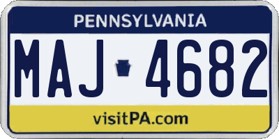 PA license plate MAJ4682