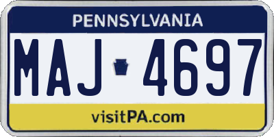 PA license plate MAJ4697