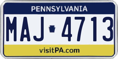PA license plate MAJ4713