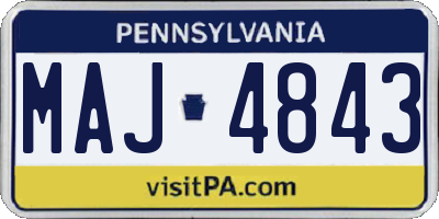 PA license plate MAJ4843