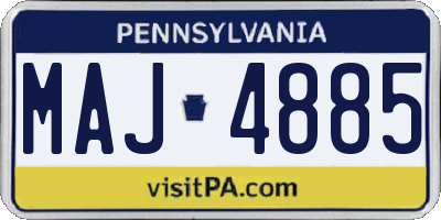 PA license plate MAJ4885