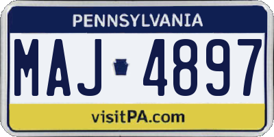 PA license plate MAJ4897