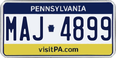 PA license plate MAJ4899