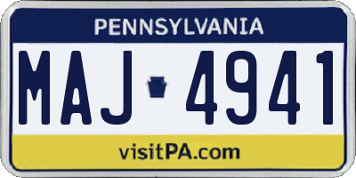 PA license plate MAJ4941