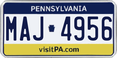 PA license plate MAJ4956