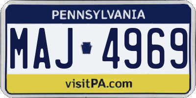 PA license plate MAJ4969